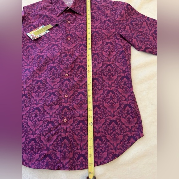 Robert Graham Bayview Classic Fit Shirt Mens Small Raspberry Paisley Button NWT - Picture 7 of 8